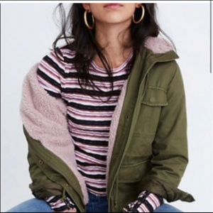 Madewell Lined Sherpa Utility Surplus Jacket